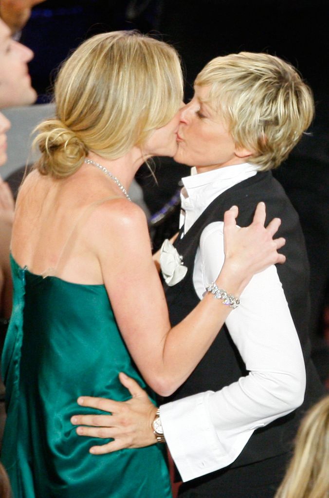 Actress Portia de Rossi couldn't wait to kiss her wife, TV Host Ellen DeGeneres, after finding out that Ellen won the Outstanding Talk Show Host award during the 35th Annual Daytime Emmy Awards. 
