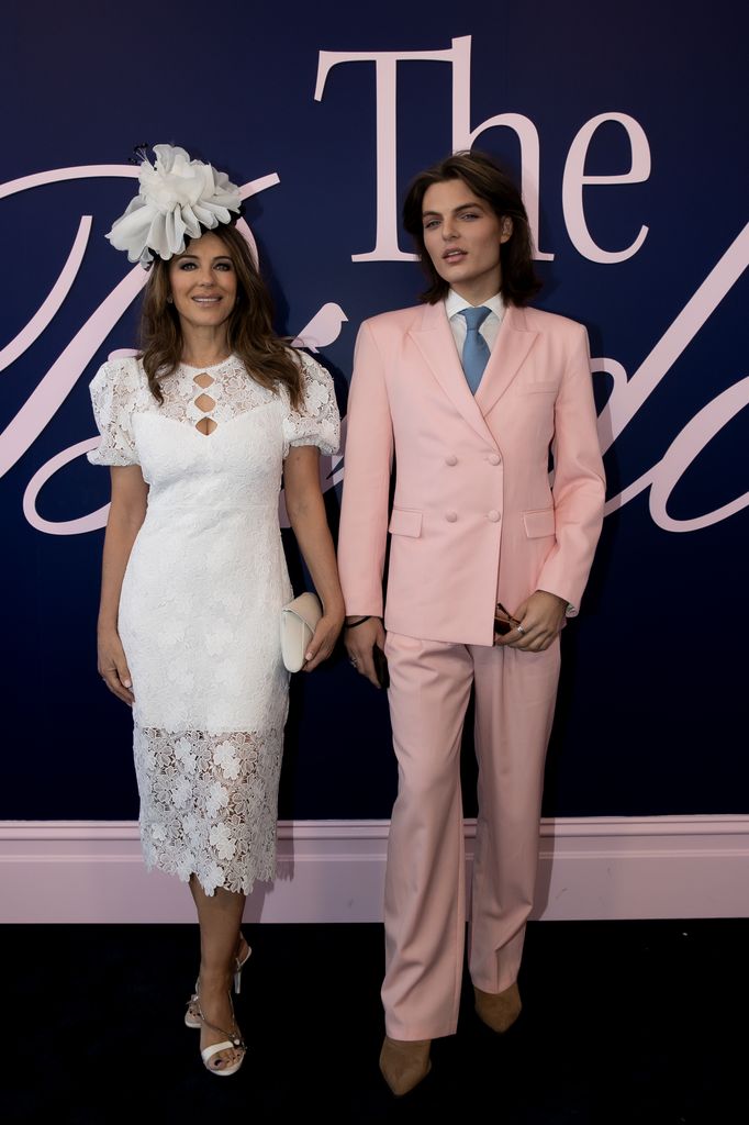 Elizabeth Hurley and Damian Hurley during 2024 Oaks Day at Flemington Racecourse 