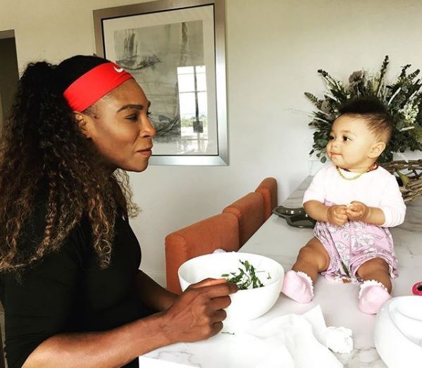 Serena Williams daughter dining table