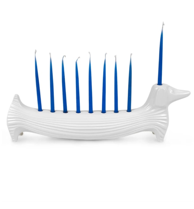 Ceramic Dachshund Menorah