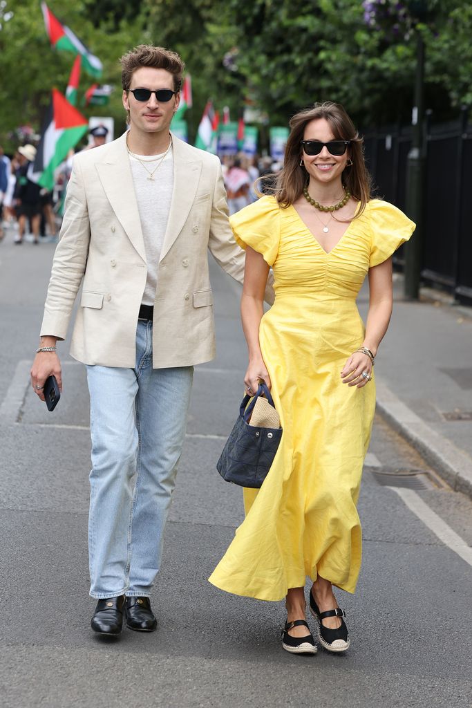 Oliver Proudlock and Emma Louise Connolly attend day one of the Wimbledon