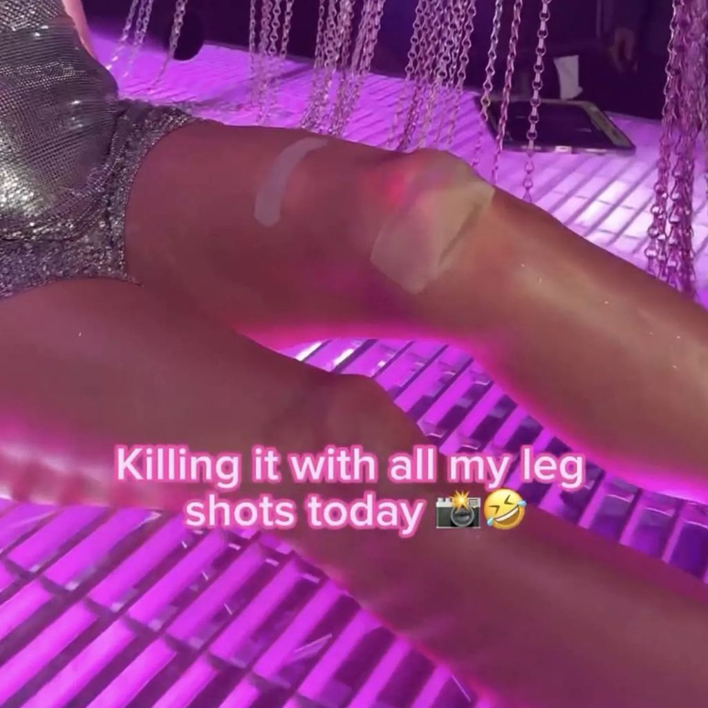 paris hilton bandaged knee music video