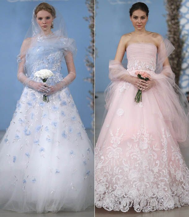 Coloured wedding dresses from 2013 catwalks and inspired by celebrity  brides