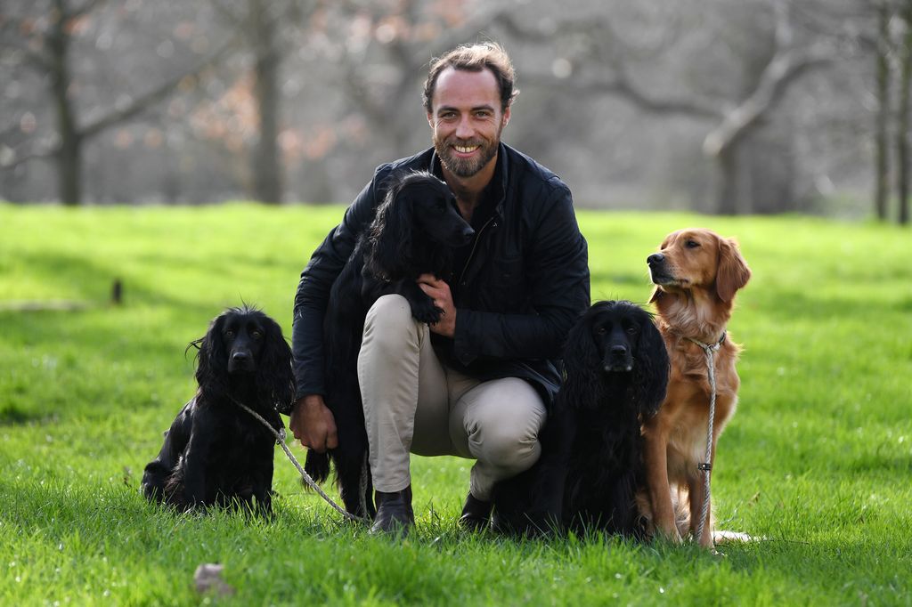 James Middleton with four dogs