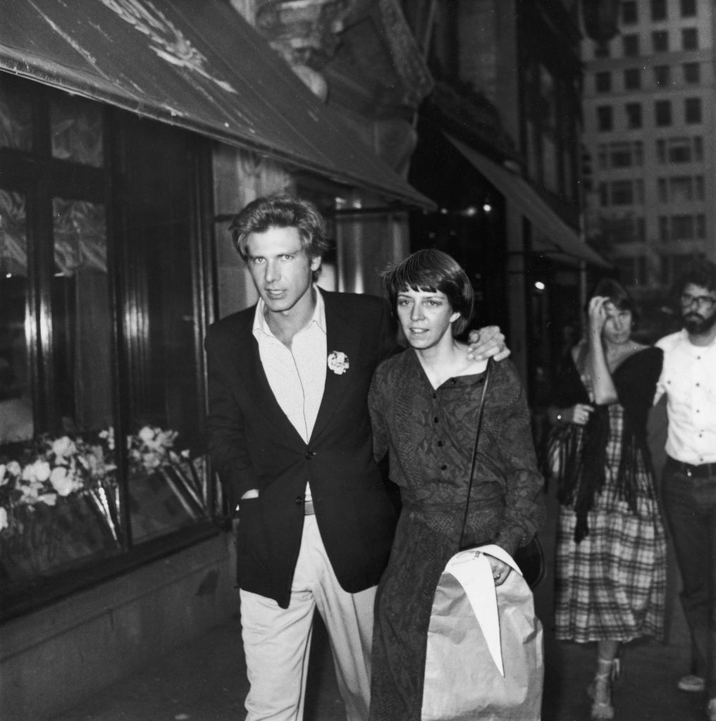 American actor Harrison Ford and wife, Mary Marquardt, walking in New York City