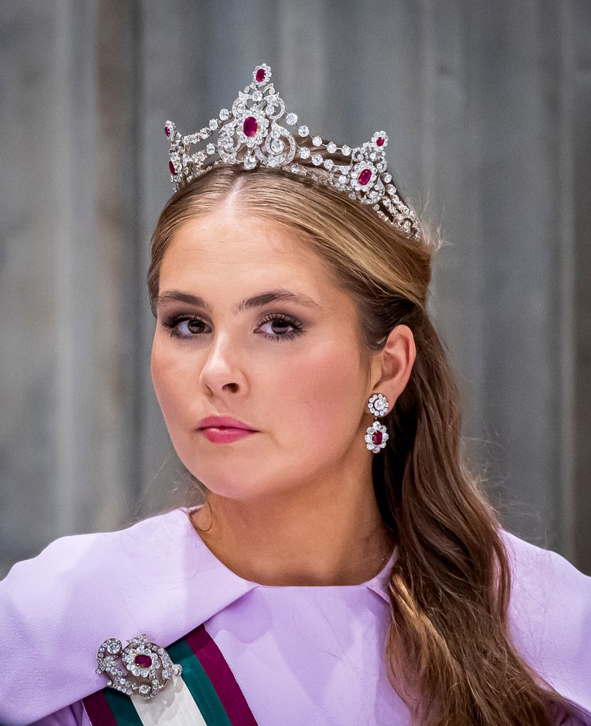 Princess Catharina-Amalia wore tiara and earrings
