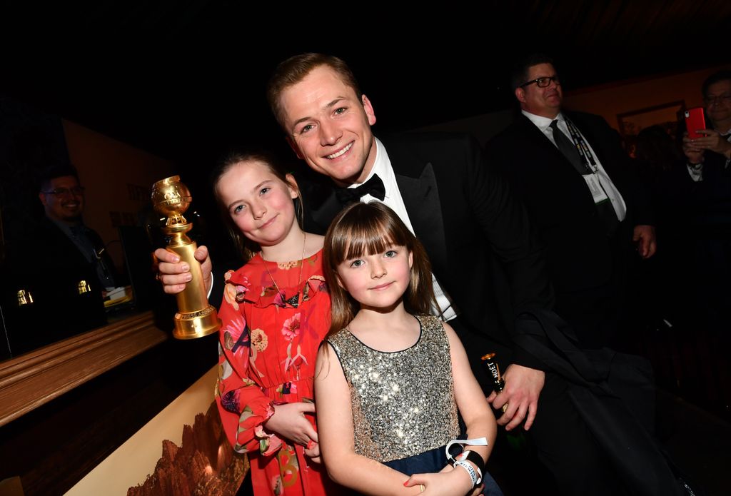 Taron attended the 2020 Golden Globes with his two half-sisters Mary and Rosie