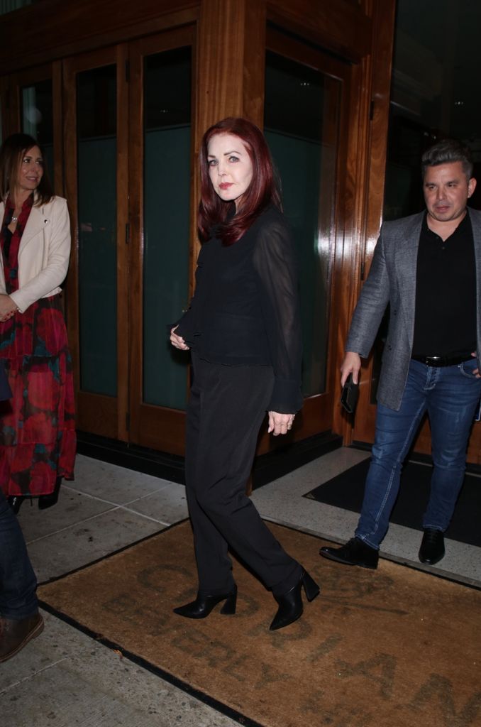 Priscilla departs from an enjoyable dinner with friends at the renowned Cipriani 