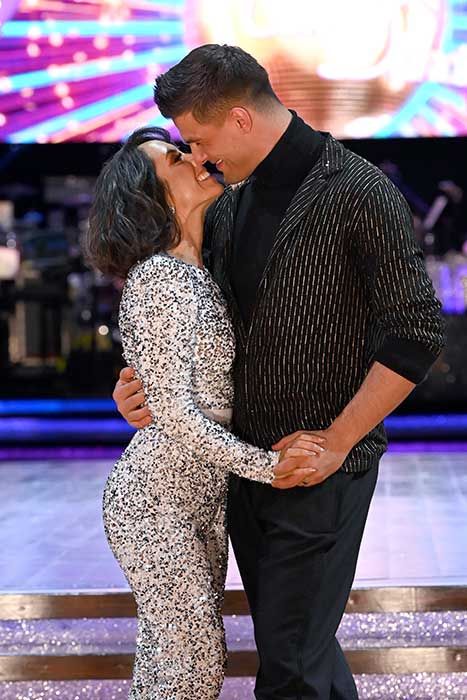 Janette and Aljaz on the set of Strictly Come Dancing