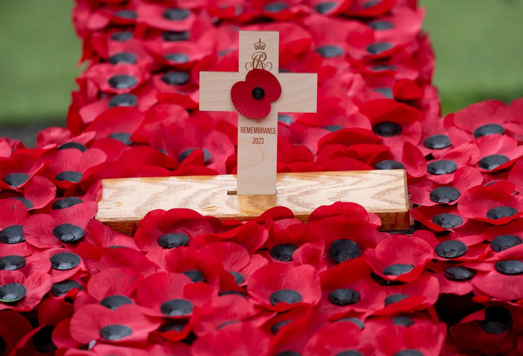 Queen Camilla's personalised cross at Field of Remembrance