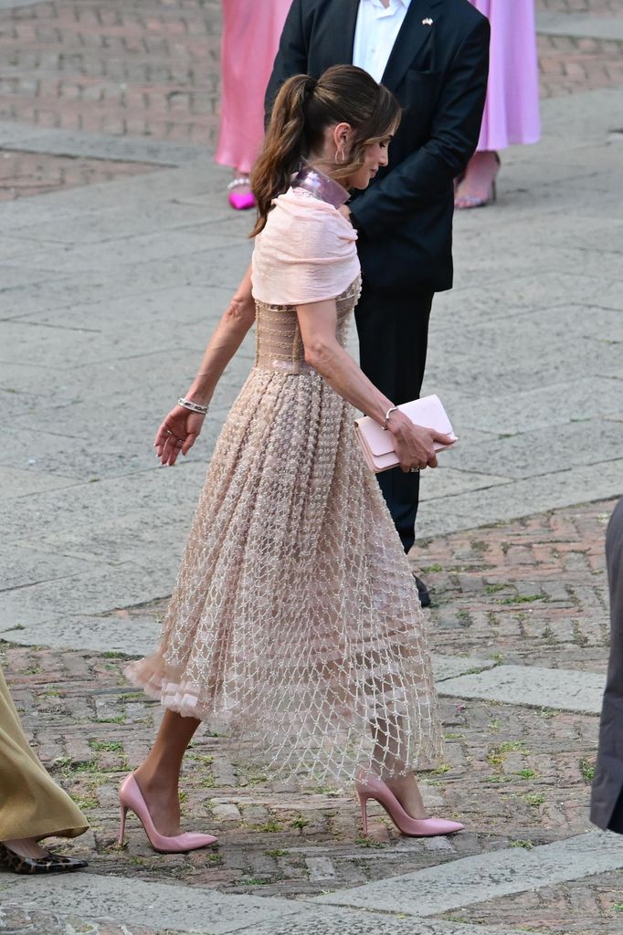 Rania Al-Abd Allah di Giordania Jeff Bezos and Lauren S?nchez Wedding Arrivals at Campo della Madonna dellOOrto Venice, Italy. 26th June, 2025.