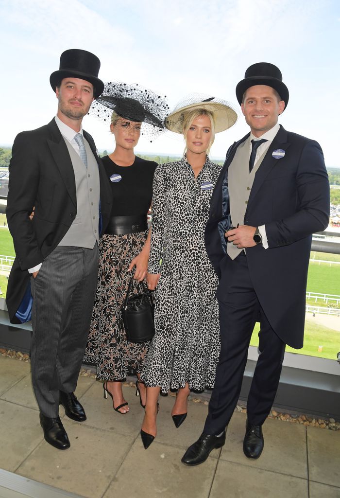 Lady Eliza and Lady Amelia Spencer with partners at Ascot