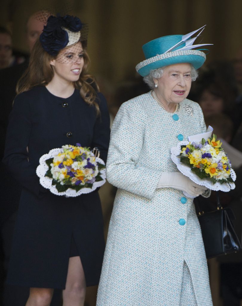 Her Majesty The Queen, Accompanied By His Royal Highness The Duke Of Edinburgh And Her Royal Highness Princess Beatrice Of York Attend The Royal Maundy Service At York Minster.