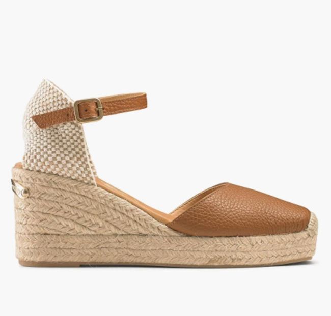 Russell Bromley tan leather espadrilles