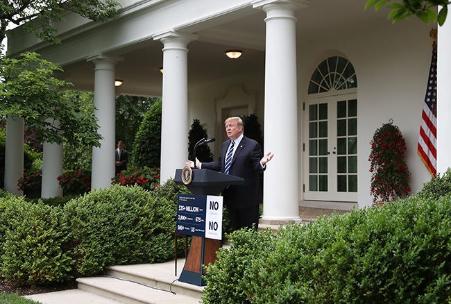 Donald Trump rose garden press conference