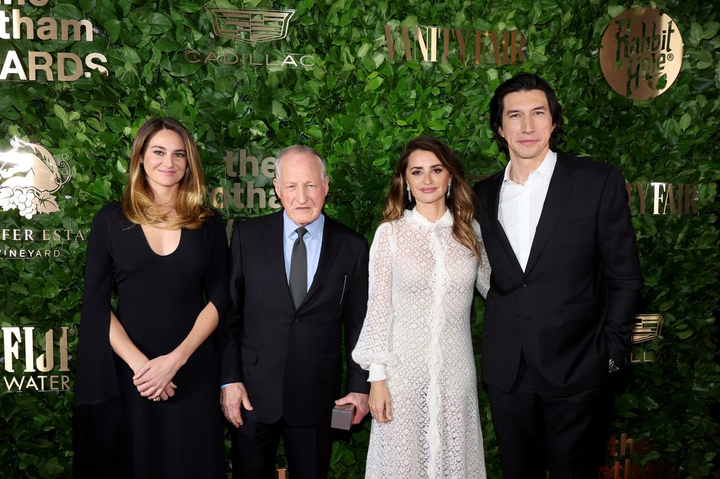 Shailene Woodley, Michael Mann, PenÃ©lope Cruz and Adam Driver attend The 2023 Gotham Awards  at Cipriani Wall Street on November 27, 2023 in New York City
