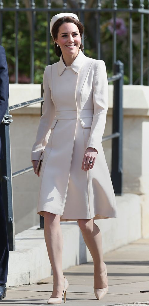 WINDSOR, UNITED KINGDOM - APRIL 16:  Catherine, Duchess of Cambridge attends the Easter Day service at St George's Chapel on April 16, 2017 in Windsor, England. (Photo by Jonathan Brady/WPA Pool/Getty Images)