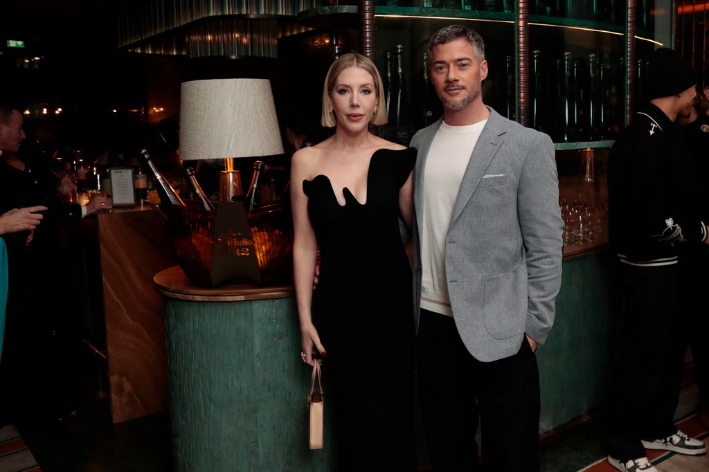 Katherine Ryan and partner attend the Vanity Fair EE Rising Star party at Pavyllon London on January 31, 2024 in London