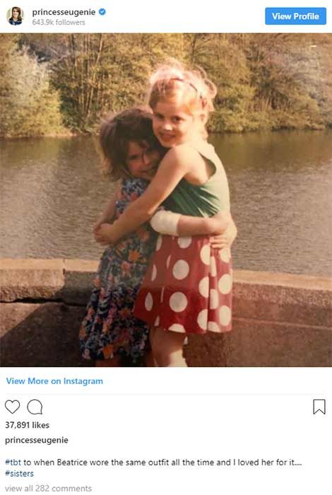 Princess Eugenie throwback photo Beatrice