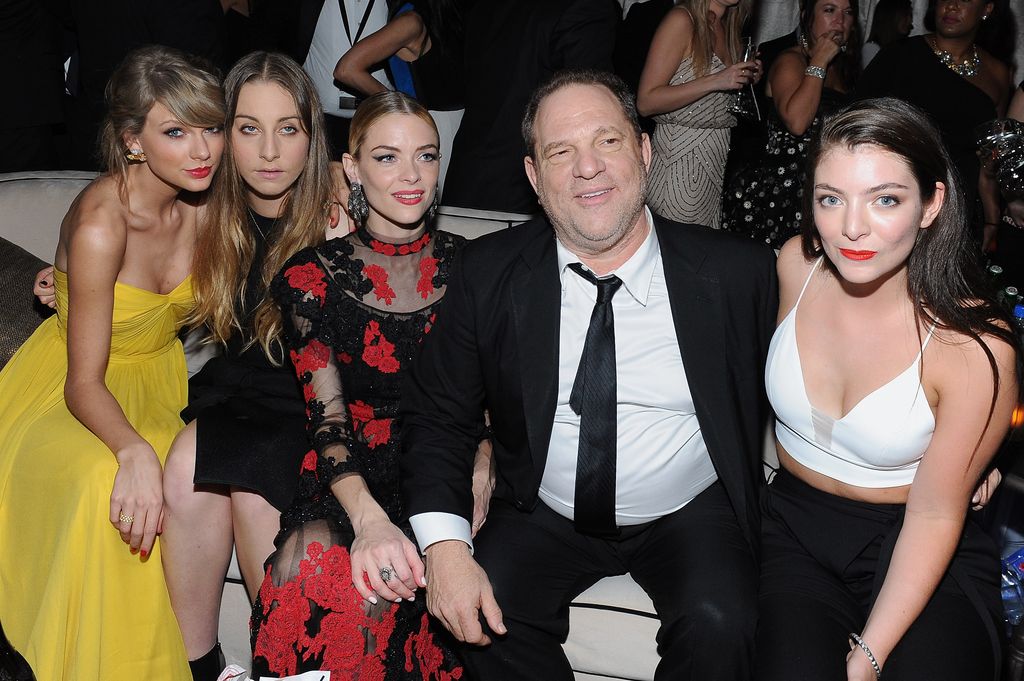 Taylor Swift, Este Haim, Jaime King, Harvey Weinstein and Lorde attend The Weinstein Company & Netflix's 2015 Golden Globes After Party presented by FIJI Water, Lexus, Laura Mercier and Marie Claire at The Beverly Hilton Hotel on January 11, 2015 in Beverly Hills, California