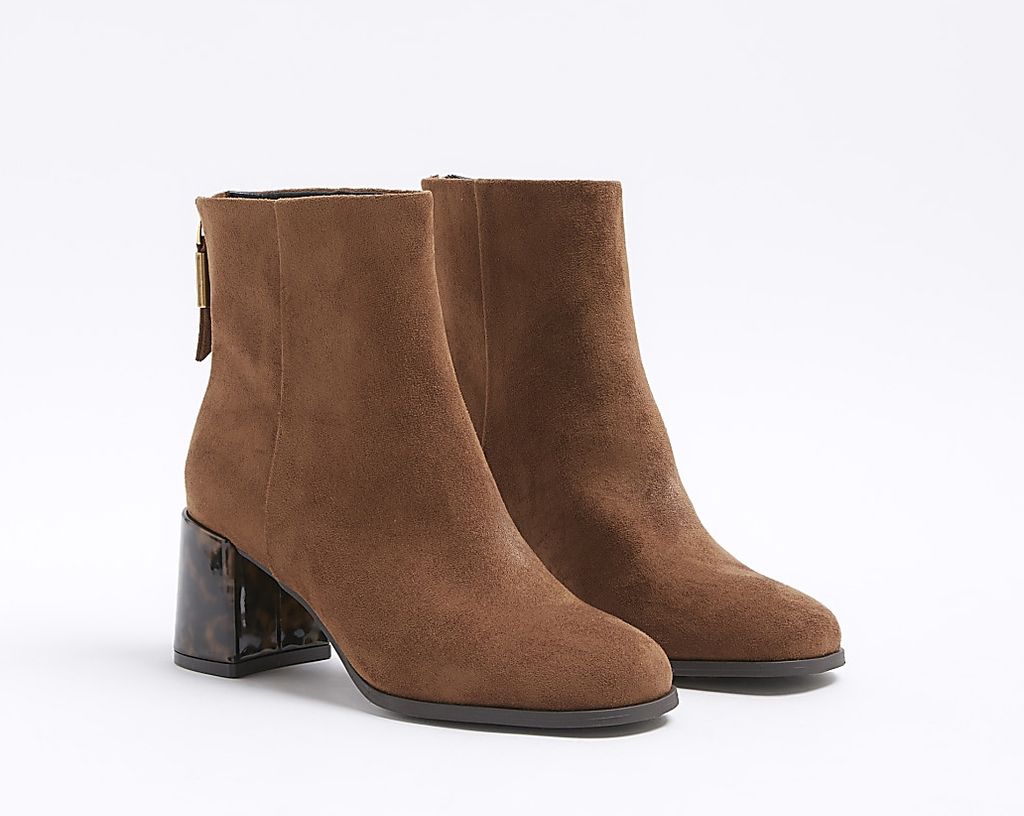 River Island Wide Fit Brown Suedette Boots