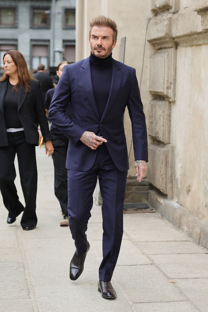 David Beckham compareceu ao desfile da Boss