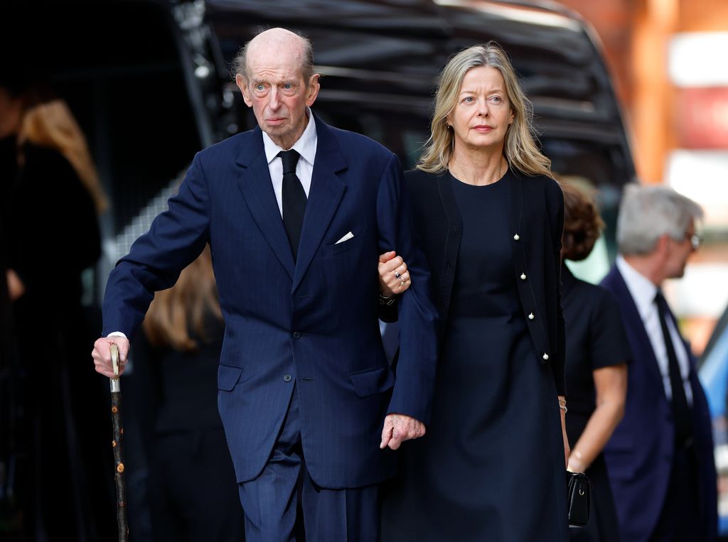 The Duke with his daughter, Lady Helen Taylor, at the funeral 