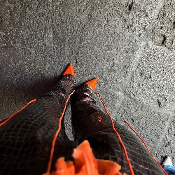 Dua Lipa Mexico Orange Heels