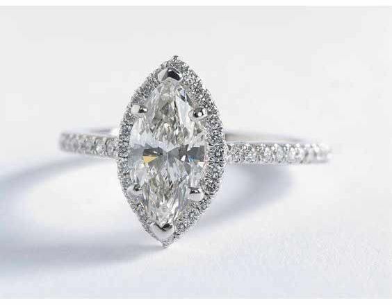 Marquise cut engagement ring