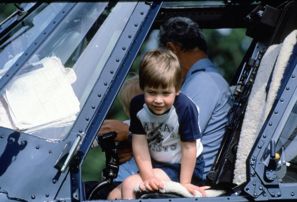 Prince William Steps Out Of The Royal Flight Helicopter At Highgrove House on July 18, 1986 in Tetbury, England