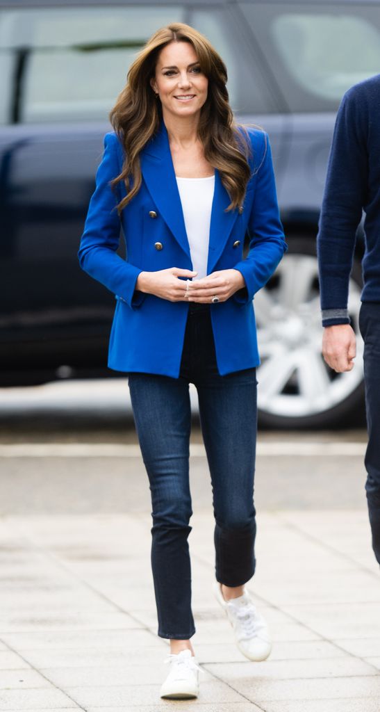 Catherine, Princess of Wales during a visit to SportsAid at Bisham Abbey National Sports Centre to mark World Mental Health Day on October 12, 2023 in Marlow, England