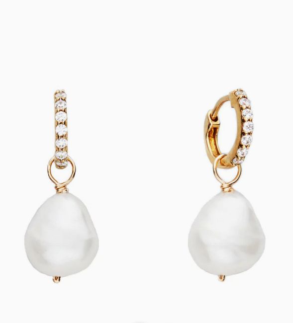 kate middleton pearl and diamond huggie earrings dupe