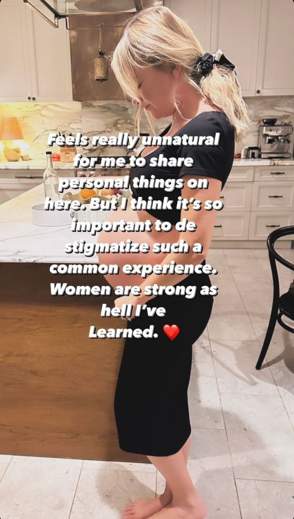 Meredith Hagner writes on her Instagram Stories about her experience with miscarriage