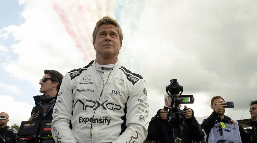 Brad Pitt in a still image from F1