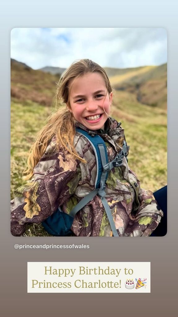 King and Queen's birthday message on Instagram for Princess Charlotte