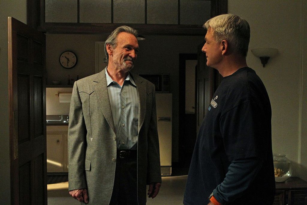 "Spider and the Fly" --  Gibbs (Mark Harmon, left with guest star Muse Watson, right) must take desperate measures to protect the ones he loves in the eighth season premiere of NCIS, Tuesday, Sept. 21) on the CBS Television Network.