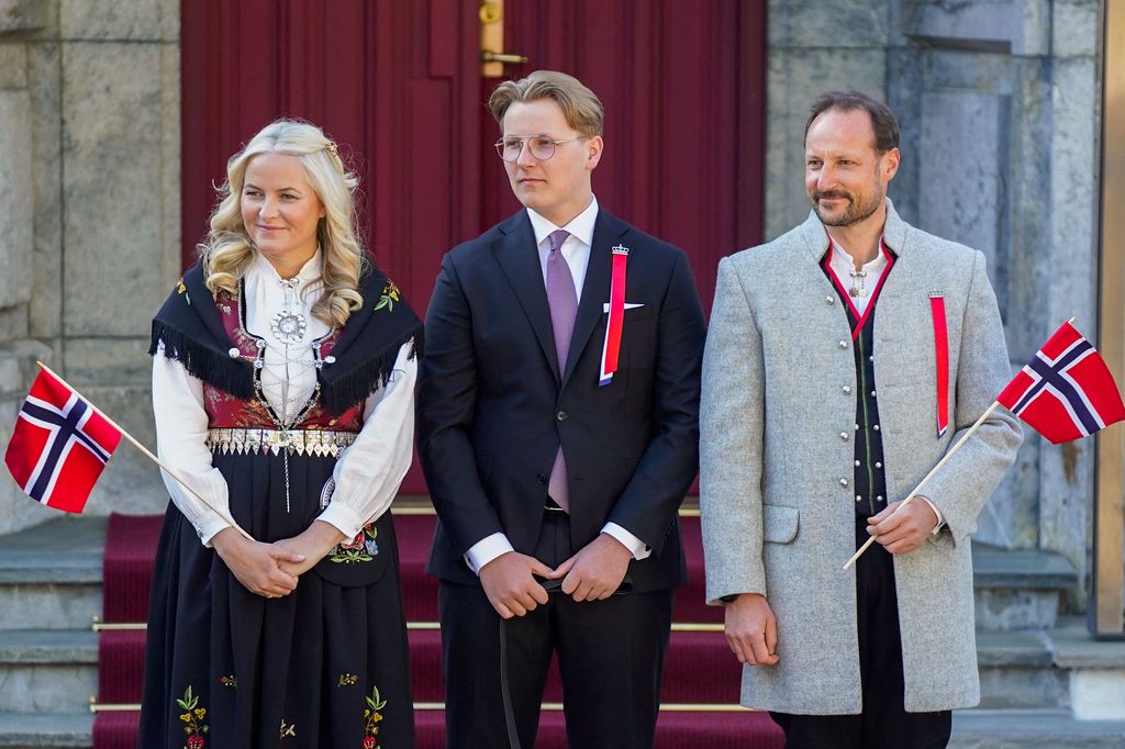 Prince Sverre Magnus with Crown Princess Mette-Marit and Prince Haakon