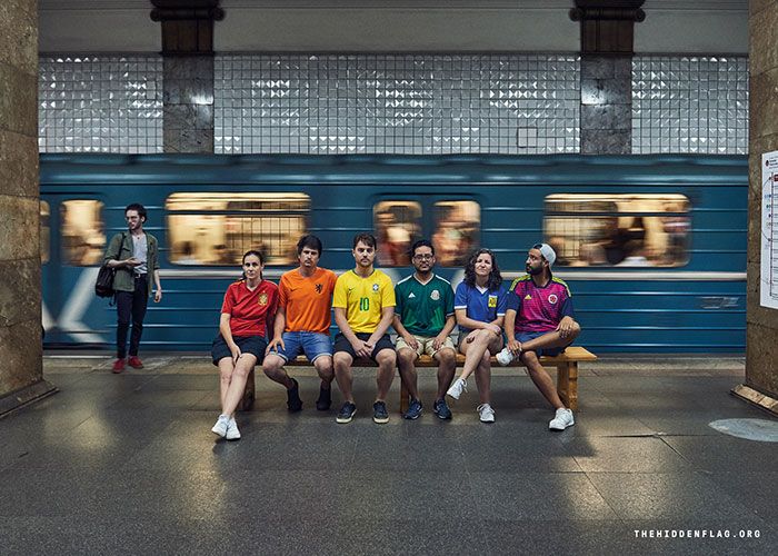 hidden flag lgbt activists russia subway