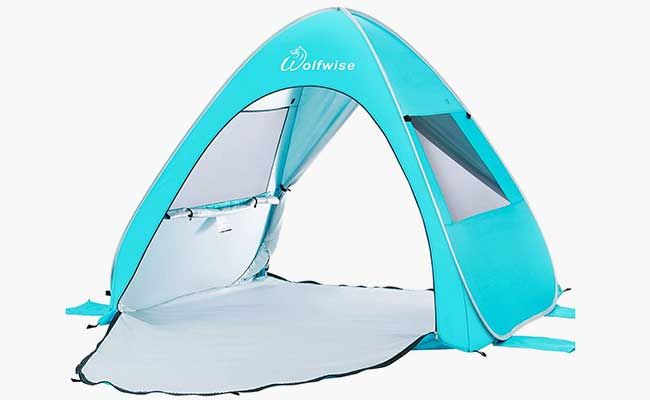 blue beach tent