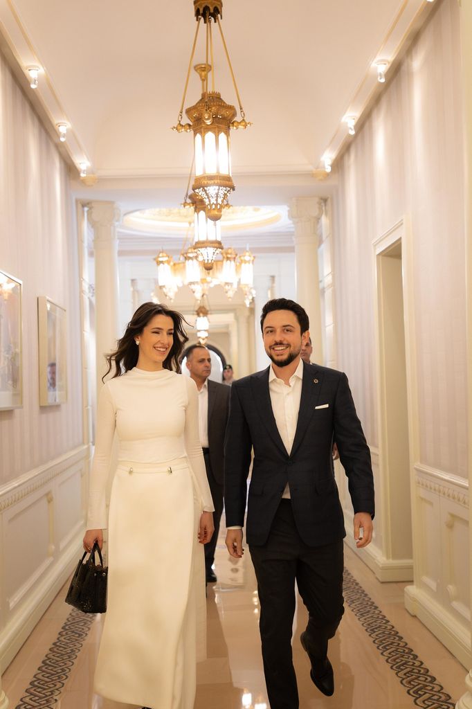 The couple greeted high achievers who recently completed their Tawjihi