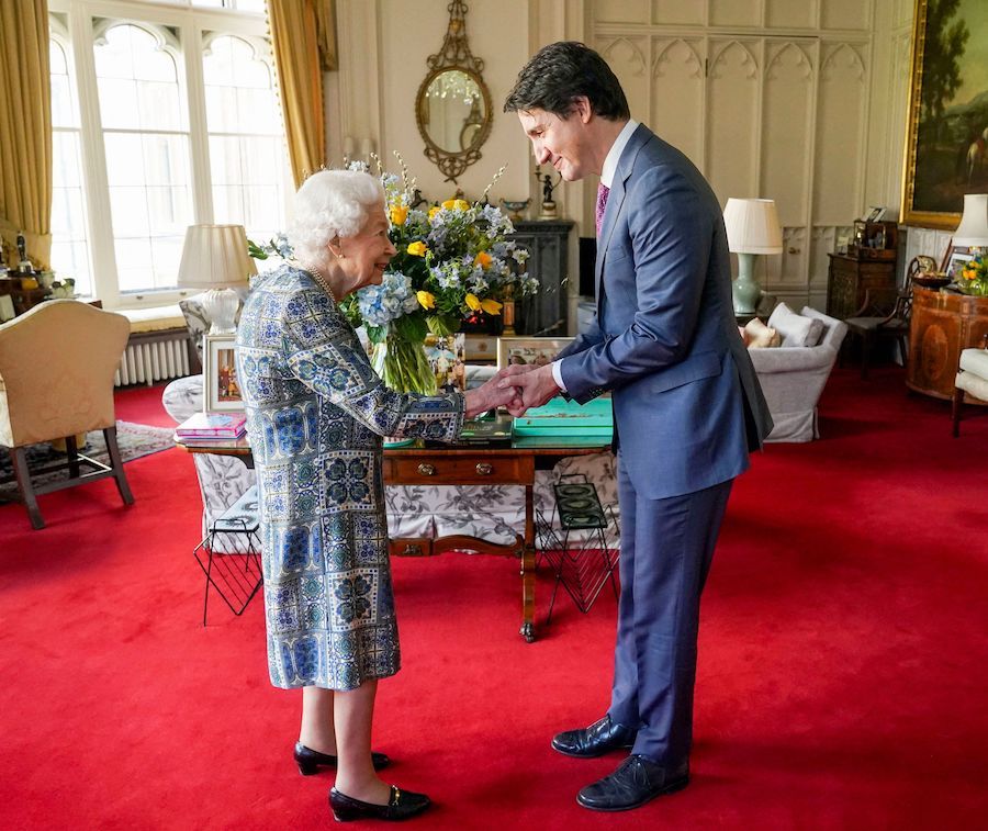 The Queen and Justin Trudeau in 2022