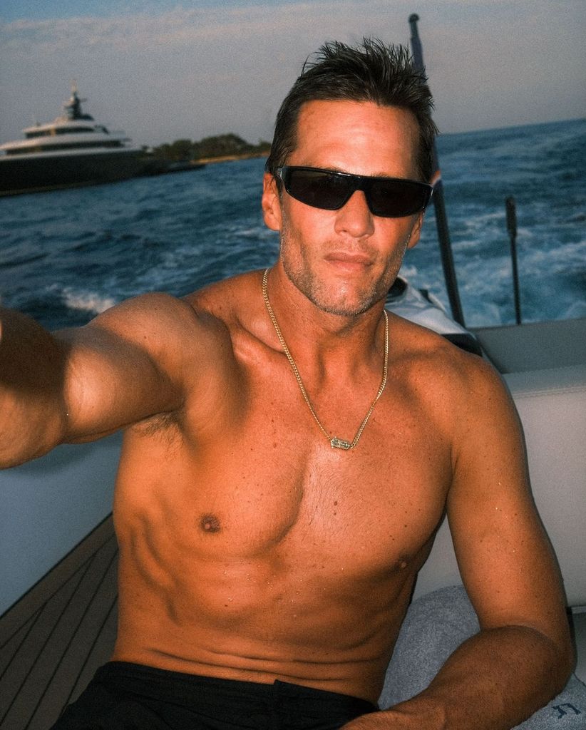 Tom Brady shares a shirtless selfie on a speedboat as he turns 47, shared on Instagram