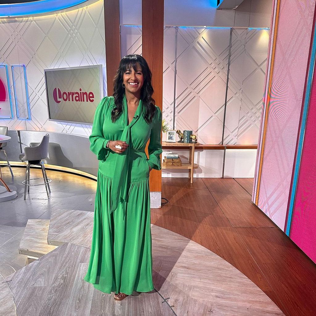 The Lorraine presenter looked incredible in her silky maxi dress
