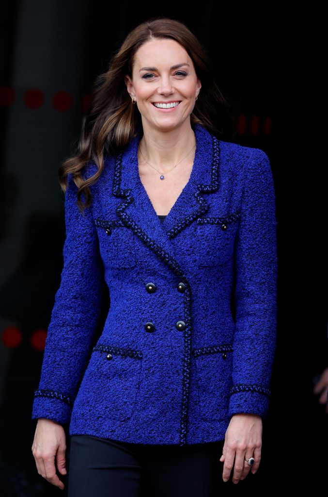 Kate Middleton attends the 10th Anniversary Celebration of Coach Core at the Copper Box Arena on October 13, 2022 in London, England. Since its launch, in 2012 by the Royal Foundation in response to the London riots and to contribute to the legacy ideals of the 2012 London Olympic and Paralympic Games, Coach Core has supported over 750 disadvantaged young people onto community sports coaching apprenticeships. 