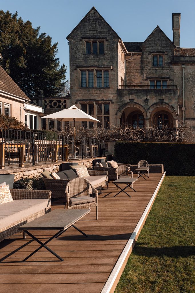 The Painswick hotel in the Cotswolds in the sun 