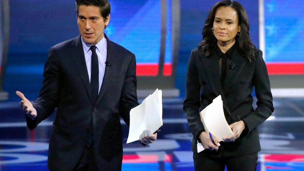 David Muir and Linsey Davies ahead of the 2024 Presidential Debate