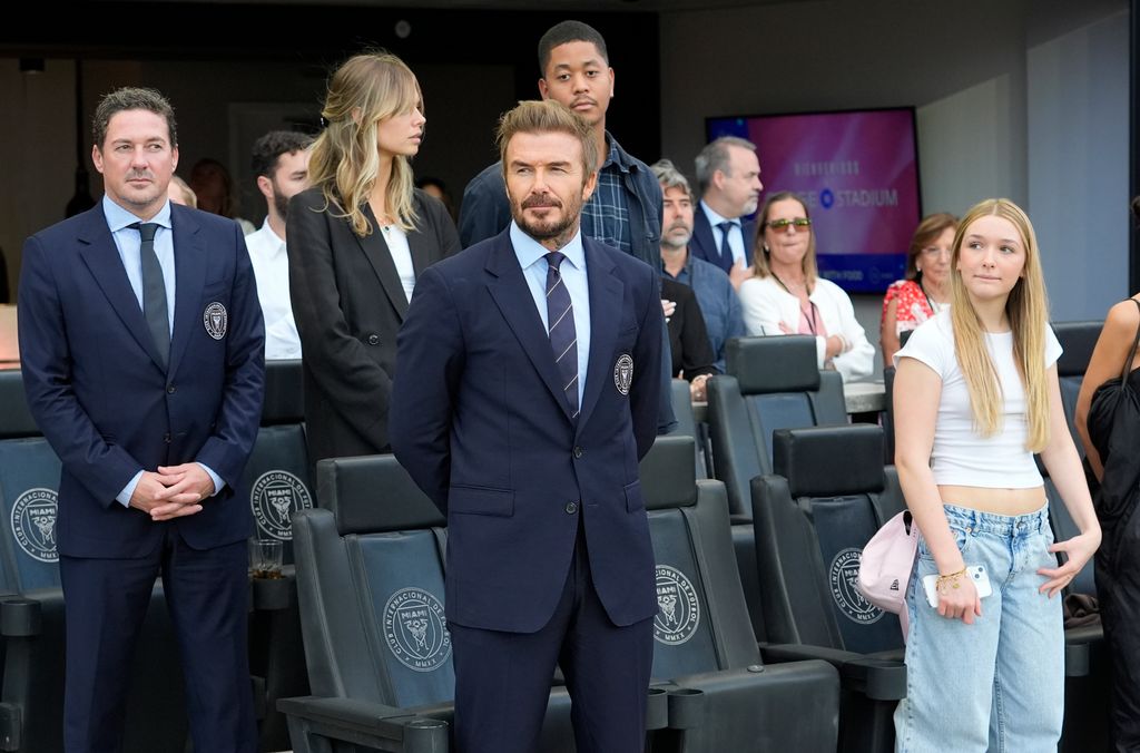 Harper enjoyed a day out with her dad at the football match