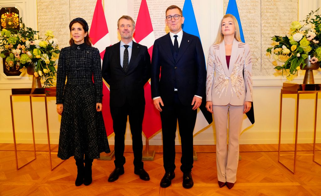 King Frederik and Queen Mary with Estonia's Prime Minister Kristen Michal and his partner Evelin Oras