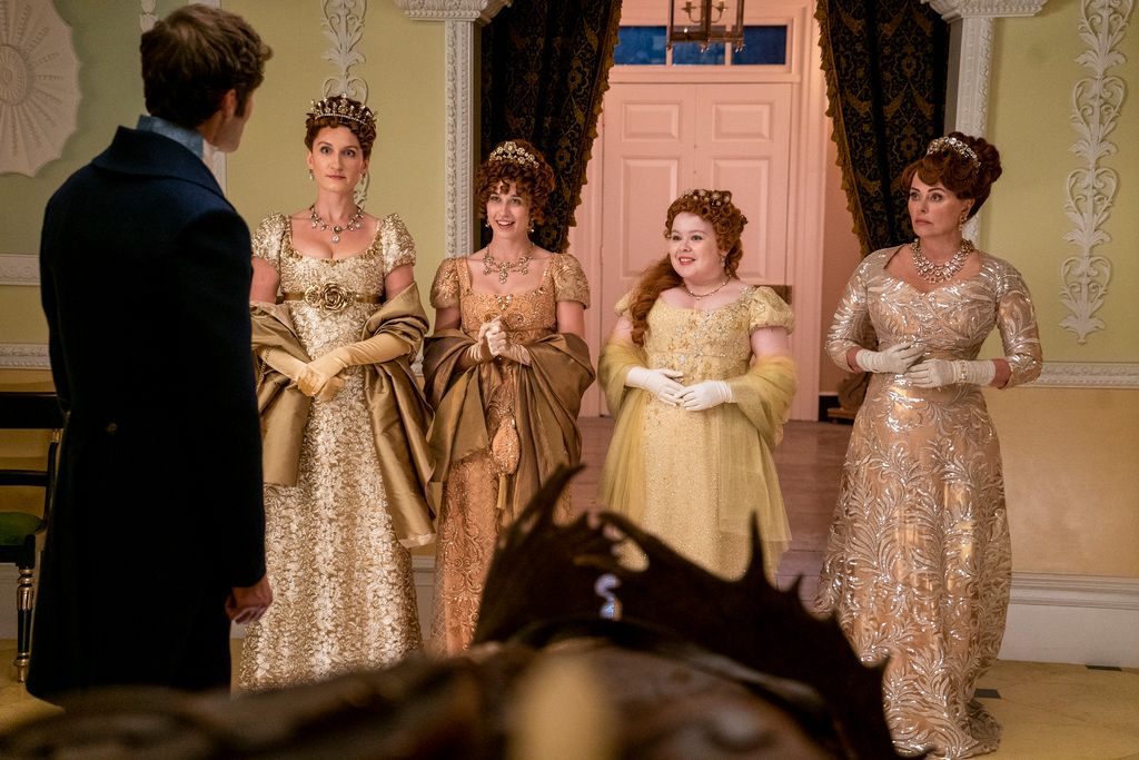 Rupert Young as Lord Jack, Bessie Carter as Prudence, Harriet Cains as Philipa, Nicola Coughlan as Penelope , Polly Walker as Lady Portia Featherington