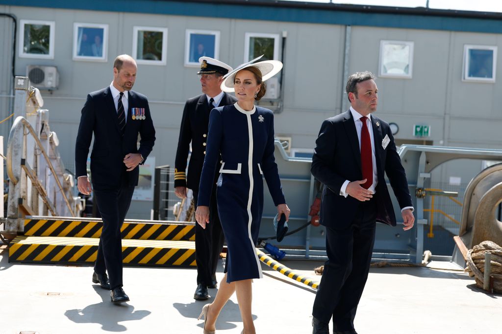he Prince and Princess of Wales, known as the the Duke and Duchess of Rothesay when in Scotland, attend the naming ceremony for HMS Glasgow, at the BAE Systems shipyard in Scotstoun, Glasgow